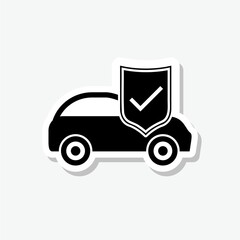 Car insurance sticker icon isolated on gray background