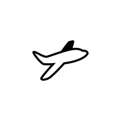 Plane flying vector icon in black flat glyph, filled style isolated on white background