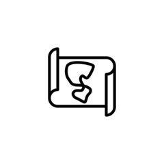 Roll maps icon in black line style icon, style isolated on white background