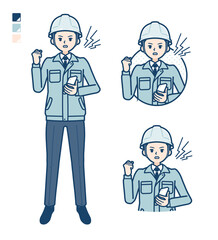 simple work wear man_smartphone-anger