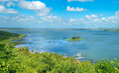 Beautiful view of Upper lake, (bada talab), Bhopal, Madhya Pradesh, India