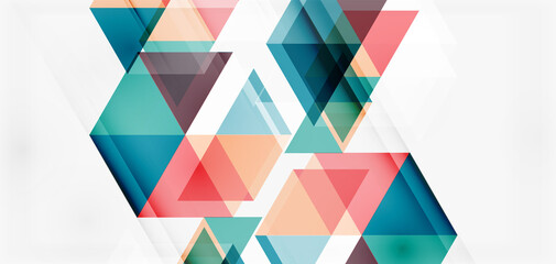 Geometric abstract background, mosaic triangle and hexagon shapes. Trendy abstract layout template for business or technology presentation, internet poster or web brochure cover, wallpaper