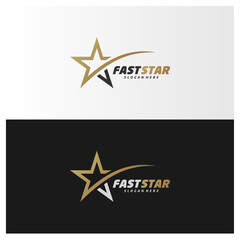 Gold Star logo design template, Elegant Star logo design vector