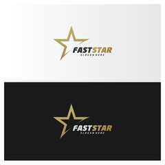 Gold Star logo design template, Elegant Star logo design vector