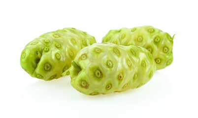 Noni fruit on white background