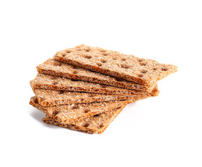 Rye crispbreads on white background