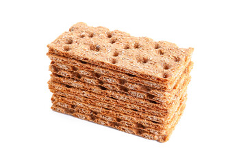 Rye crispbreads on white background