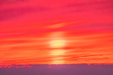 真っ赤な夕焼け