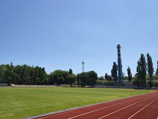 new stadium with running track and football field