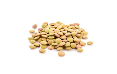 lentils isolated on white background