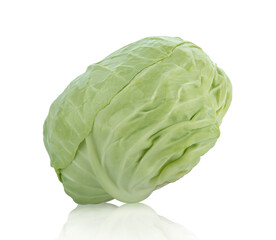 Fototapeta premium green cabbage isolated on white background