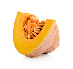 Slices pumpkin isolated on white background