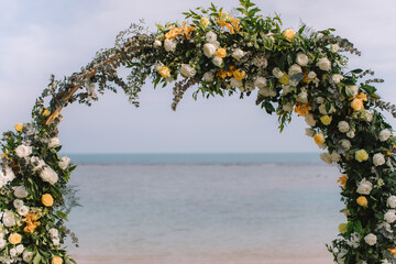 Fototapeta na wymiar Wedding setup detail on the beach