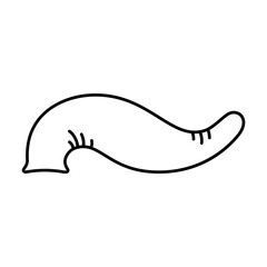 Leech icon. Linear logo of hirudotherapy or leeching. Black simple illustration of alternative medicine. Contour isolated vector image on white background