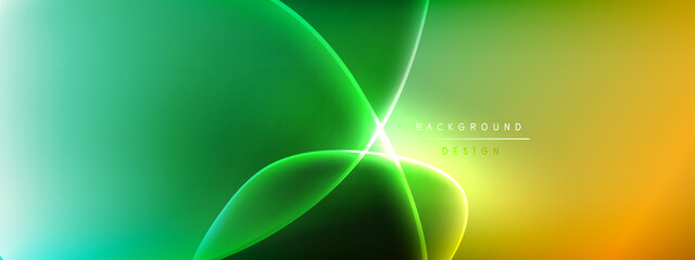 Vector abstract background - liquid bubble shapes on fluid gradient with shadows and light effects. Shiny design template for text