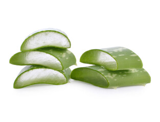 Aloe sliced, isolated on a white background