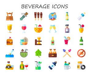 beverage icon set