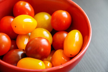 Cocktail tomatoes in a bowl