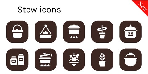 Modern Simple Set of stew Vector filled Icons