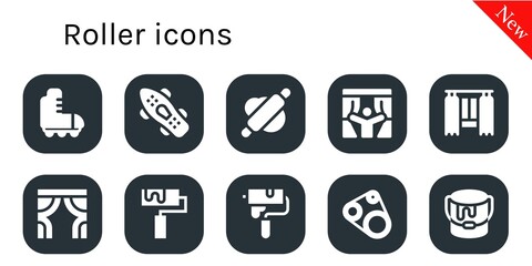 Modern Simple Set of roller Vector filled Icons
