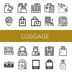 Set of luggage icons