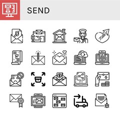 Set of send icons