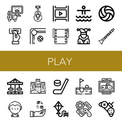 play simple icons set