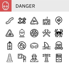 danger icon set