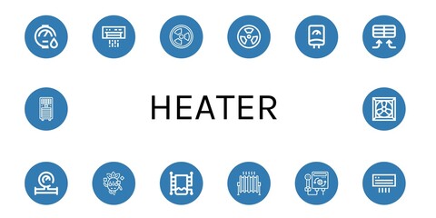 heater icon set
