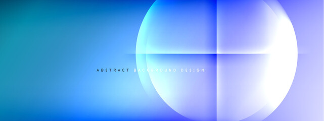 Obraz premium Vector abstract background - circle and cross on fluid gradient with shadows and light effects. Techno or business shiny design templates for text