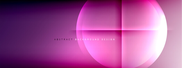 Naklejka premium Vector abstract background - circle and cross on fluid gradient with shadows and light effects. Techno or business shiny design templates for text