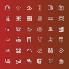 Editable 36 hosting icons for web and mobile
