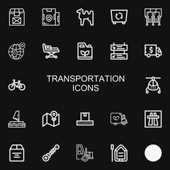 Editable 22 transportation icons for web and mobile
