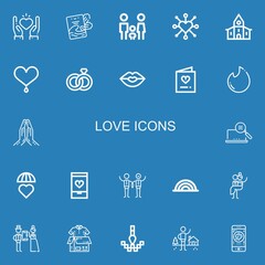 Editable 22 love icons for web and mobile