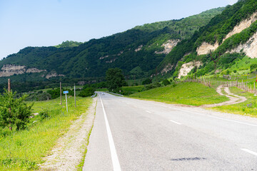 Highway in the mountains in summer