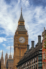Fototapeta na wymiar London Big Ben tower close-up