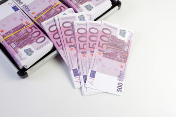 Five hundred euro paper notes.