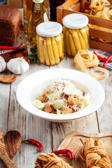 Gourmet caesar salad with chicken iceberg lettuce