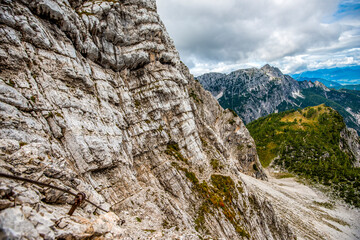 Fototapeta na wymiar Triglav national park is a famous national park in Slovenia, Europe, Julian Alps. Colorful summer. Popular tourist leisure