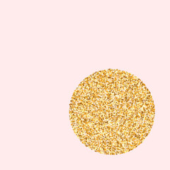 Yellow Round Golden Pink Background. Christmas 