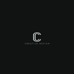 Alphabet letter icon logo C/CC minimal logo.
