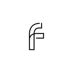 initial letter F logo, line art style design template