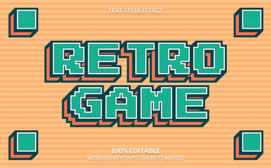 Editable Text Effect, Retro Game Text Style
