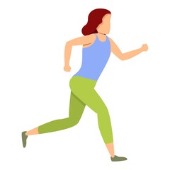 Fototapeta na wymiar Girl morning running icon. Cartoon of girl morning running vector icon for web design isolated on white background