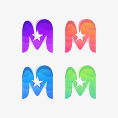 star m letter icon element