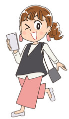 買い物 お出かけする若いオシャレな女性