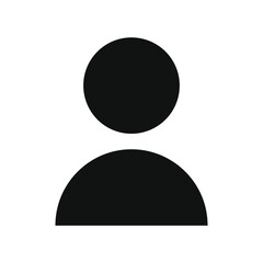 Fototapeta na wymiar User profile icon vector. Avatar portrait symbol. Flat shape person sign logo. Black silhouette isolated on white background.