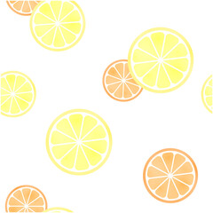 レモンとオレンジのシームレスパターン