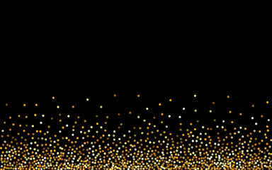 Yellow Dot Rich Black Background. Abstract Dust 