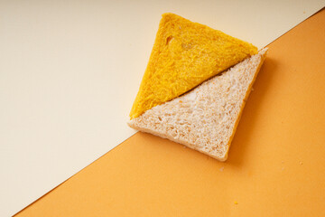 Triangle home made organic sliced bread.